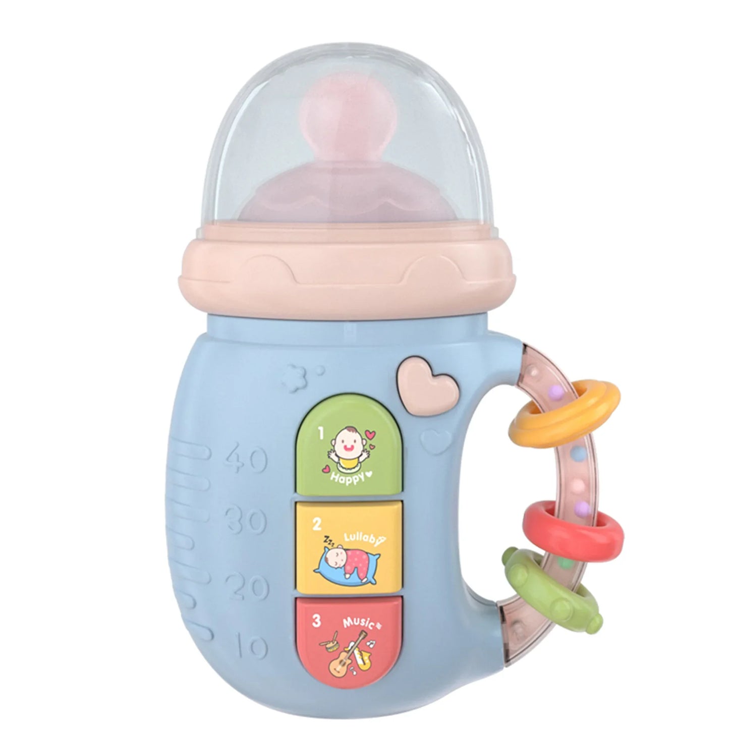 lightweight BPA free plastic rattle with ergonomic shape