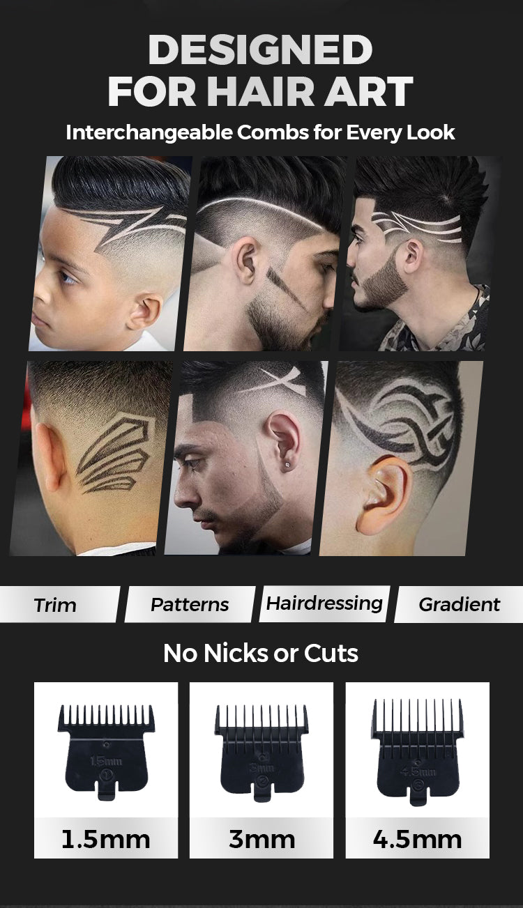 "professional barber cordless clipper with nozzles"