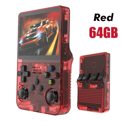 r36s retro handheld game console with 3.5 inch screen
