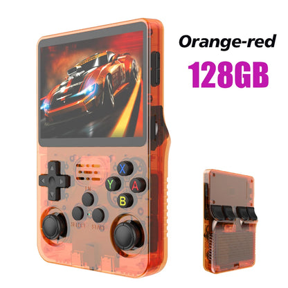 r36s retro handheld game console with 3.5 inch screen
