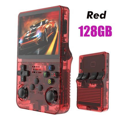r36s retro handheld game console with 3.5 inch screen
