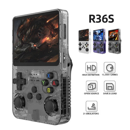 r36s retro handheld game console with 3.5 inch screen
