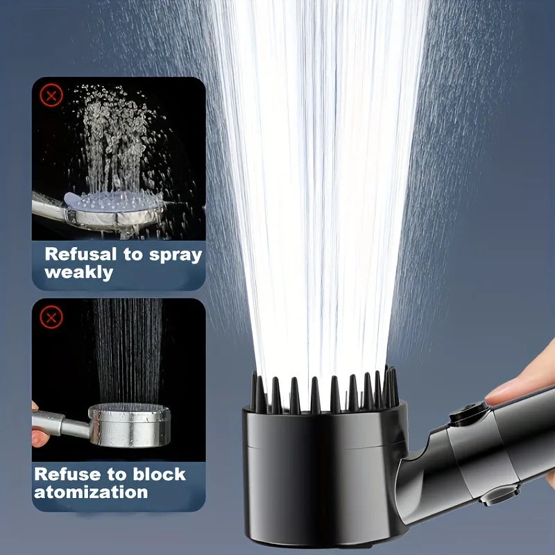 "round handheld shower head with filtration"