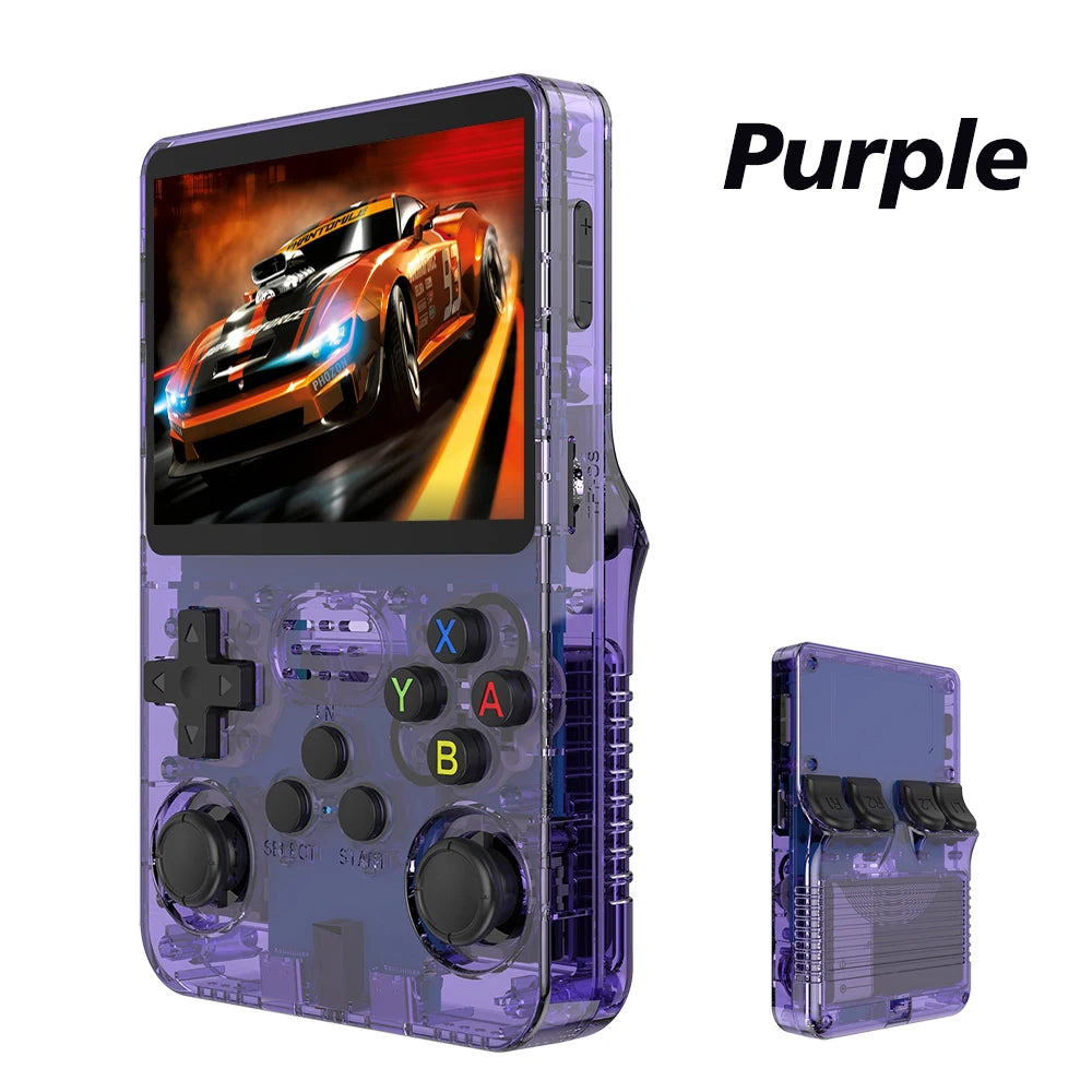 r36s retro handheld game console with 3.5 inch screen
