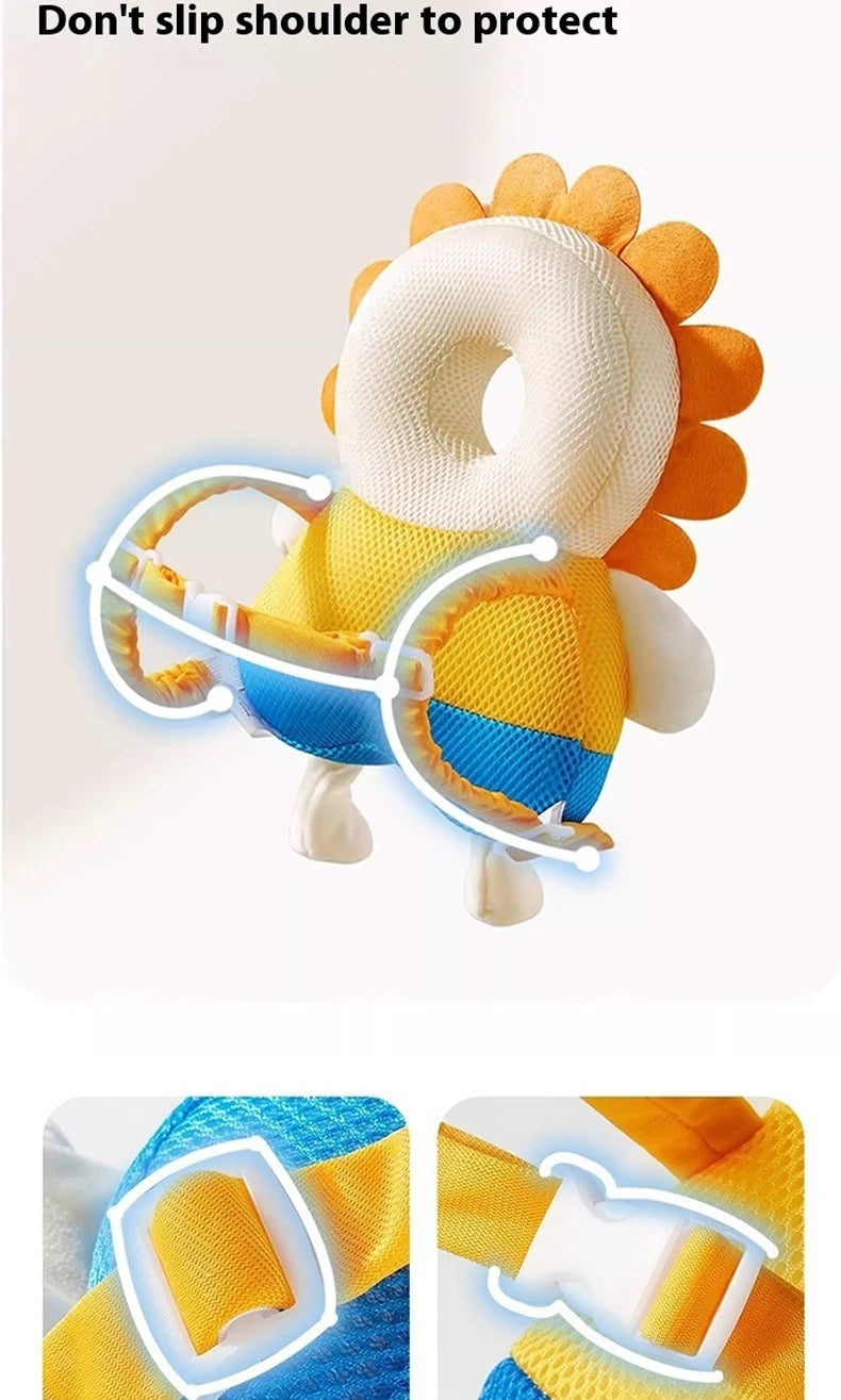 "baby safety backpack prevents falls and bumps"