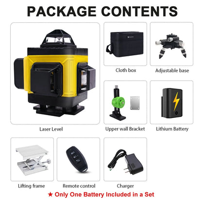 construction worker using green laser level indoors
