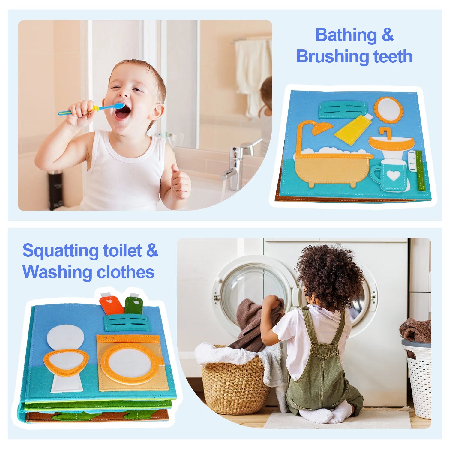 toddler busy book promoting fine motor skill development
