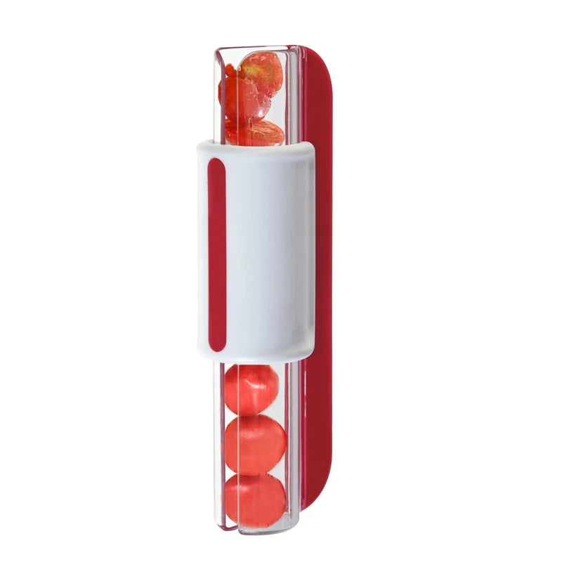 plastic and stainless steel fruit cutter disassembled for cleaning
2