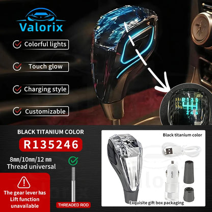"7 colour LED gradient light car gear shift knob"