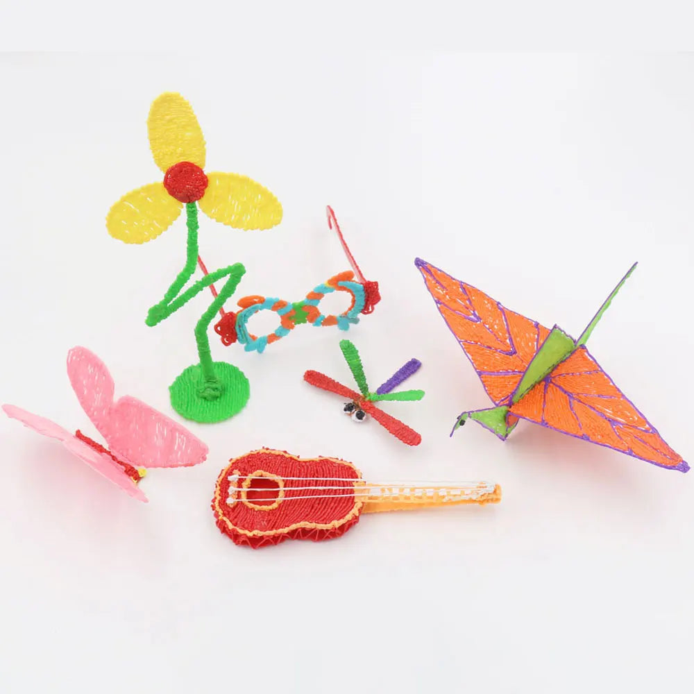 3D pen set with LCD display and power adapter.