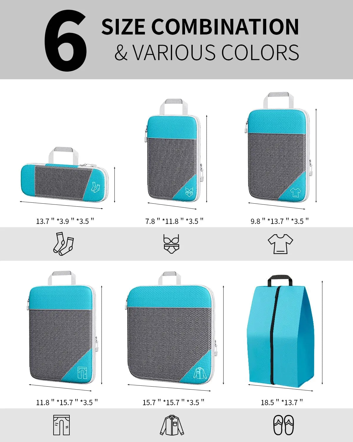 "Lightweight luggage organiser for clothes and shoes"