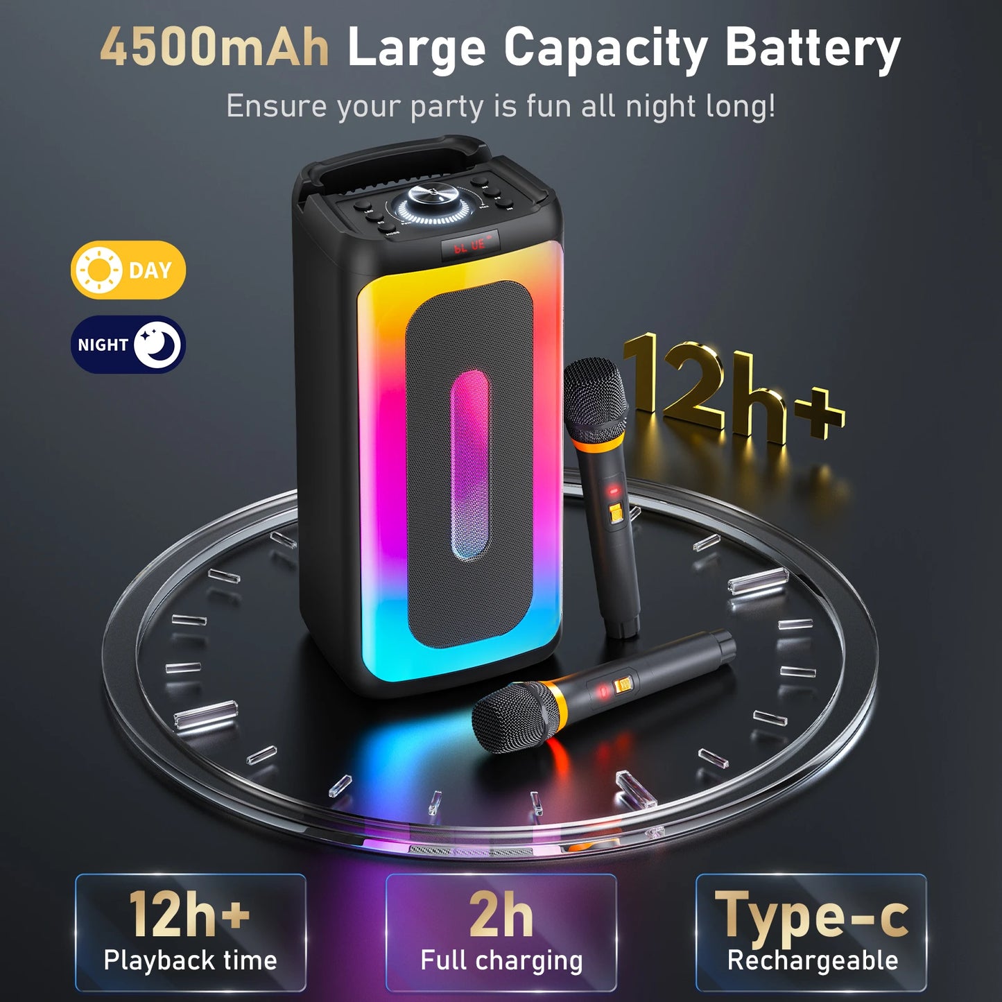 wireless Bluetooth karaoke speaker with 30W power