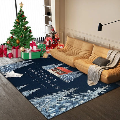 Christmas playroom mat with colorful seasonal design.