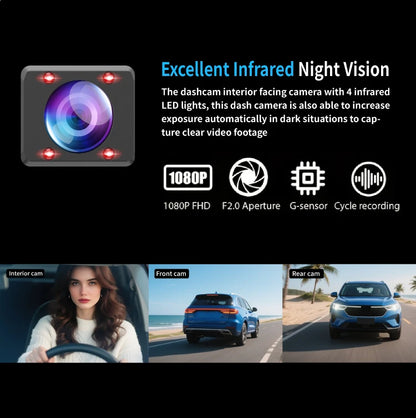 wifi 3 lens dash camera for cars with hd recording
