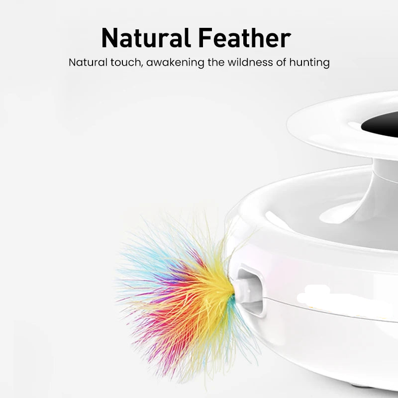close-up of rojeco interactive feather cat toy