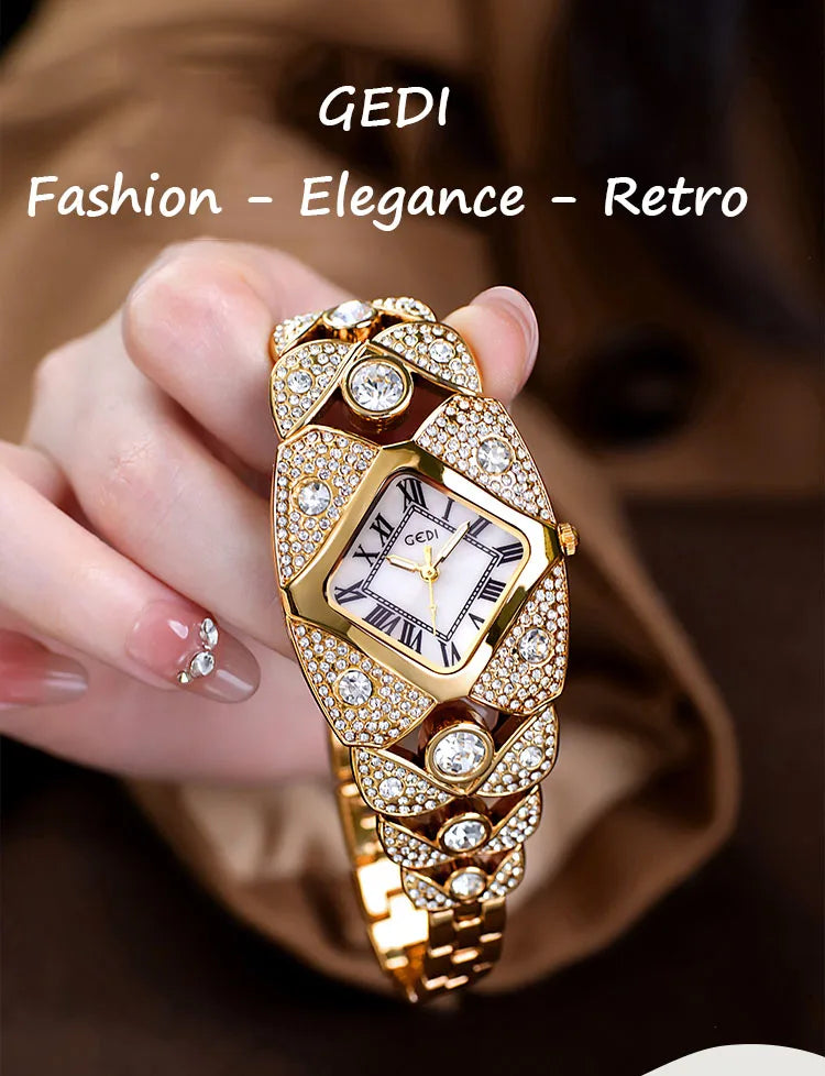 stylish womens quartz clock waterproof elegant design
