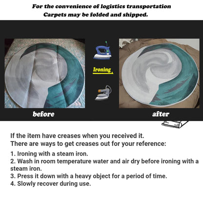 Cozy living room decorated with holiday floor carpet.