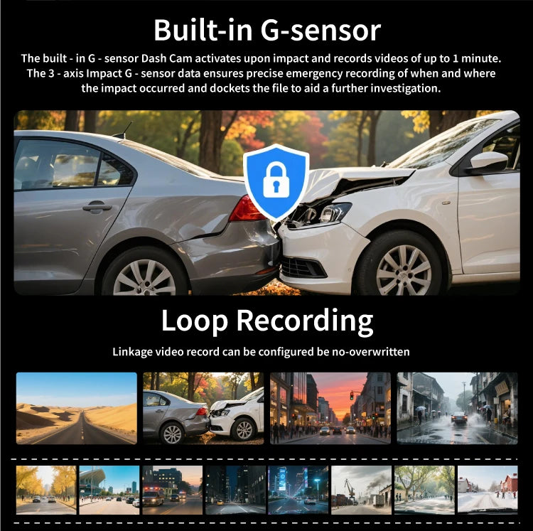 wifi 3 lens dash camera for cars with hd recording
