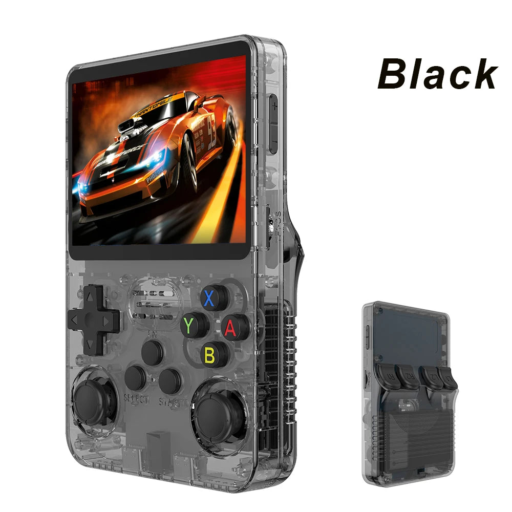 r36s retro handheld game console with 3.5 inch screen
