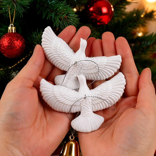 egant resin dove decoration symbolizing peace and hope.