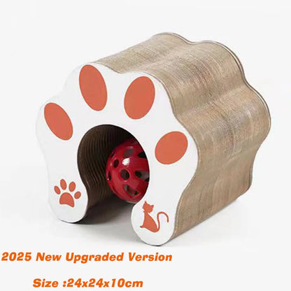 "kitten scratching toy with corrugated design"
