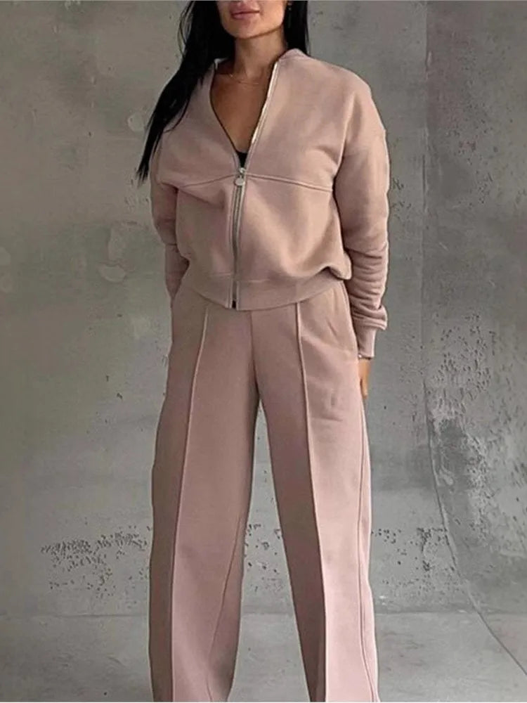 "Elegant women’s polyester two piece suit"