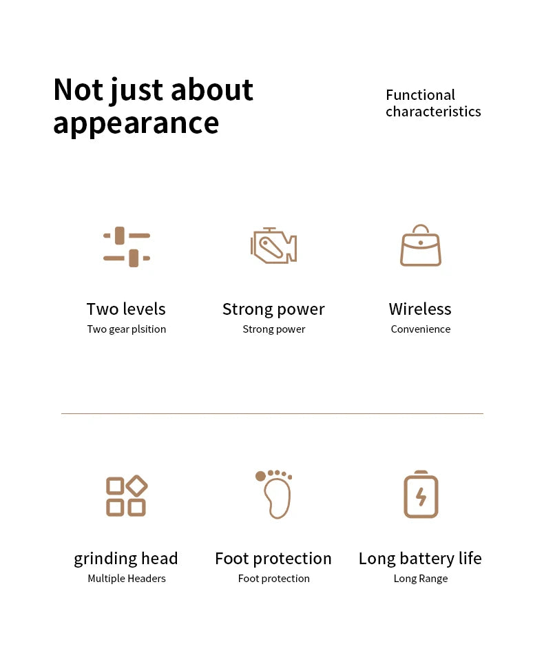 "Electric pedicure grinder for dry feet"