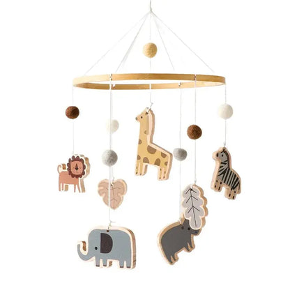 teddy bear mobile in neutral colours for modern nursery décor
