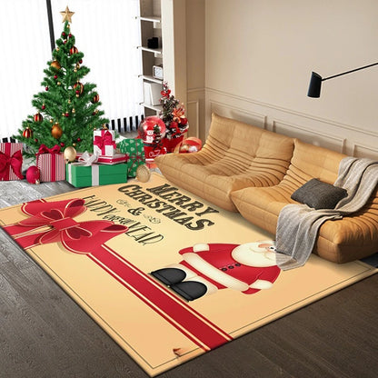 Washable non-slip Christmas rug for modern home.