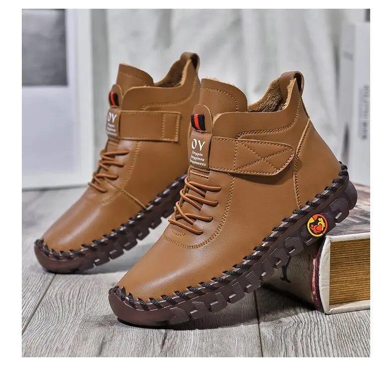 "Artificial leather British style winter boots"