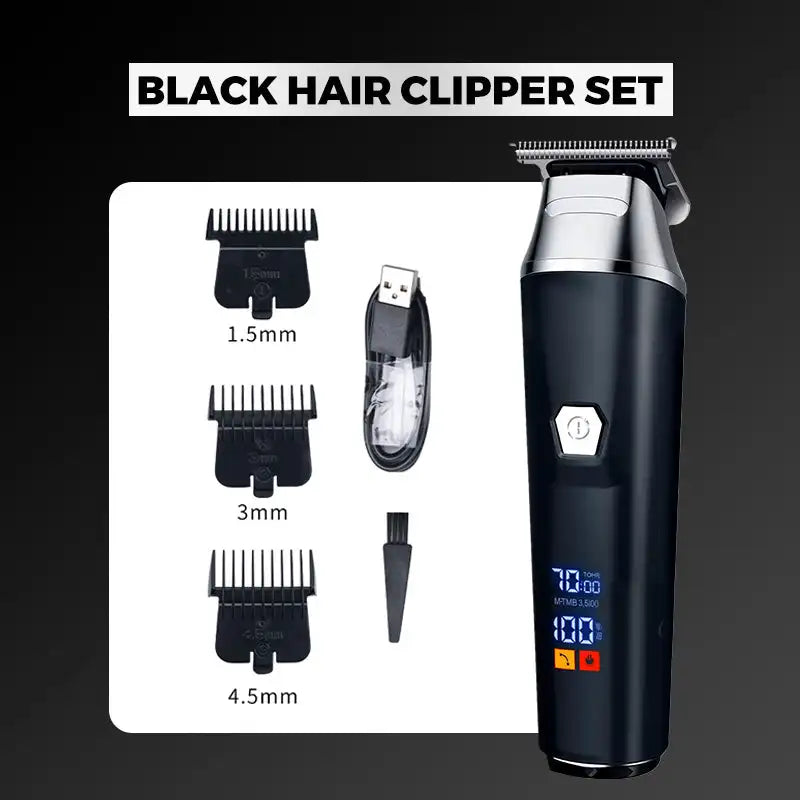 "barber style cordless hair clipper kit rechargeable"