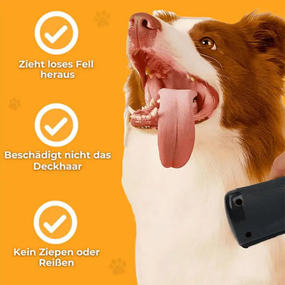 "dog grooming deshedding brush for loose fur"