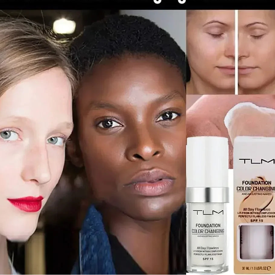 "Makeup foundation that adapts to all skin tones"
