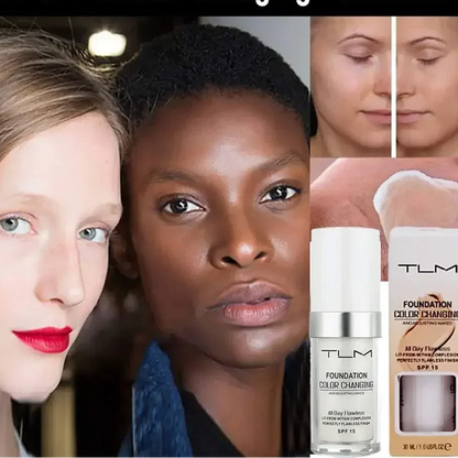 "Makeup foundation that adapts to all skin tones"