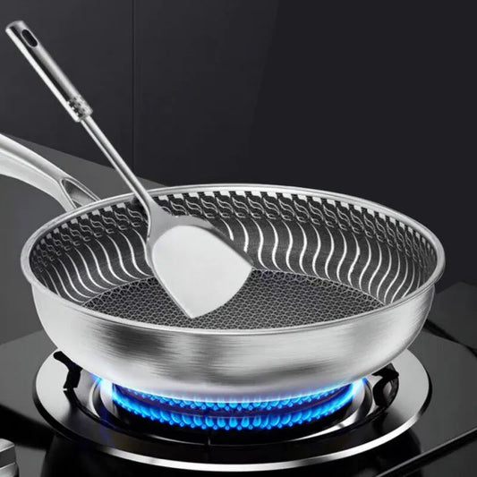 "tri-ply stainless steel frying pan 316 honeycomb"