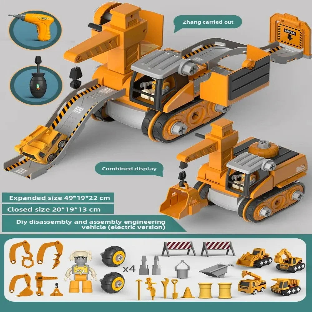 take-apart engineering toy truck set for kids
