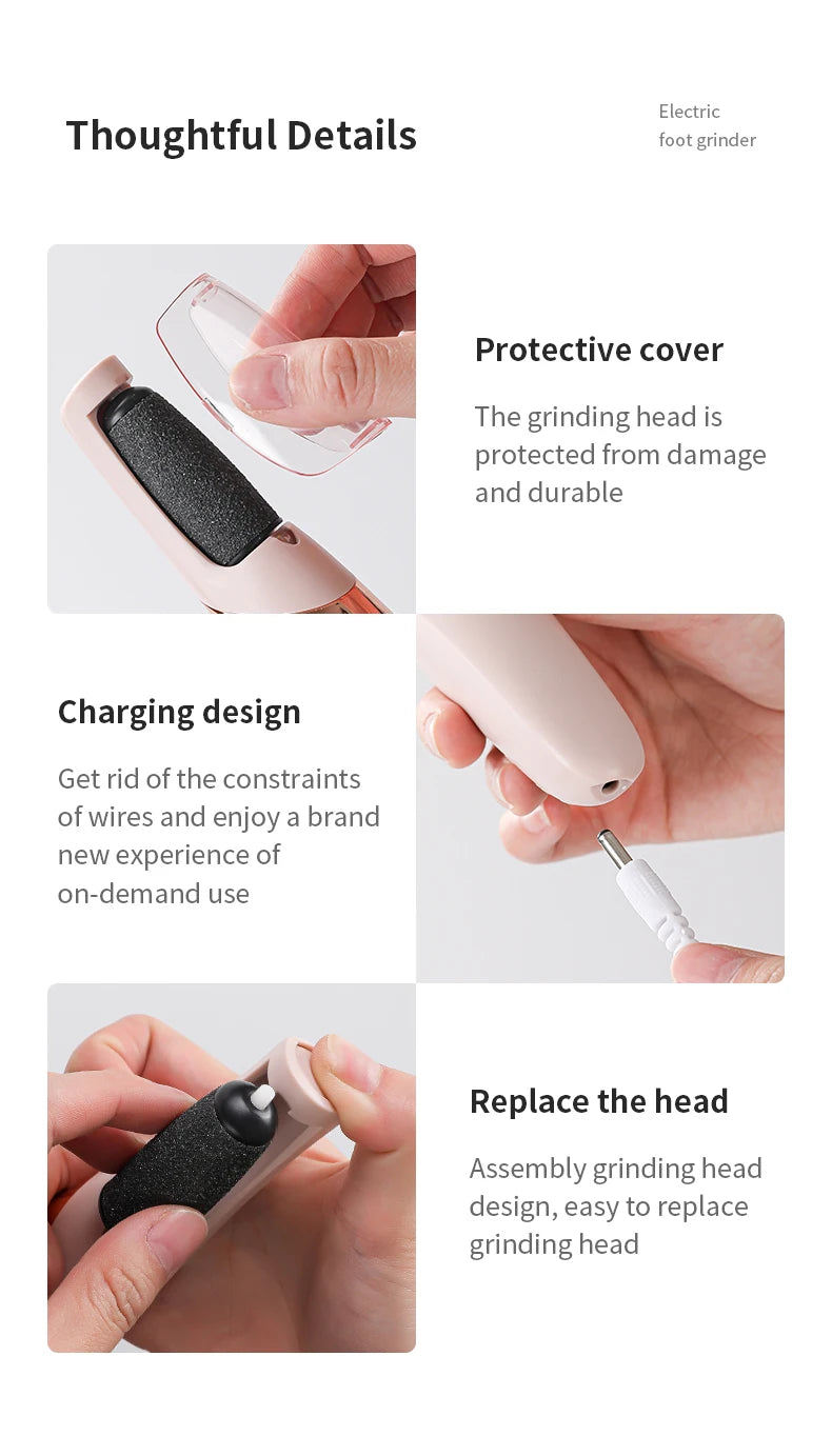 "Portable foot grinder pedicure machine pink"