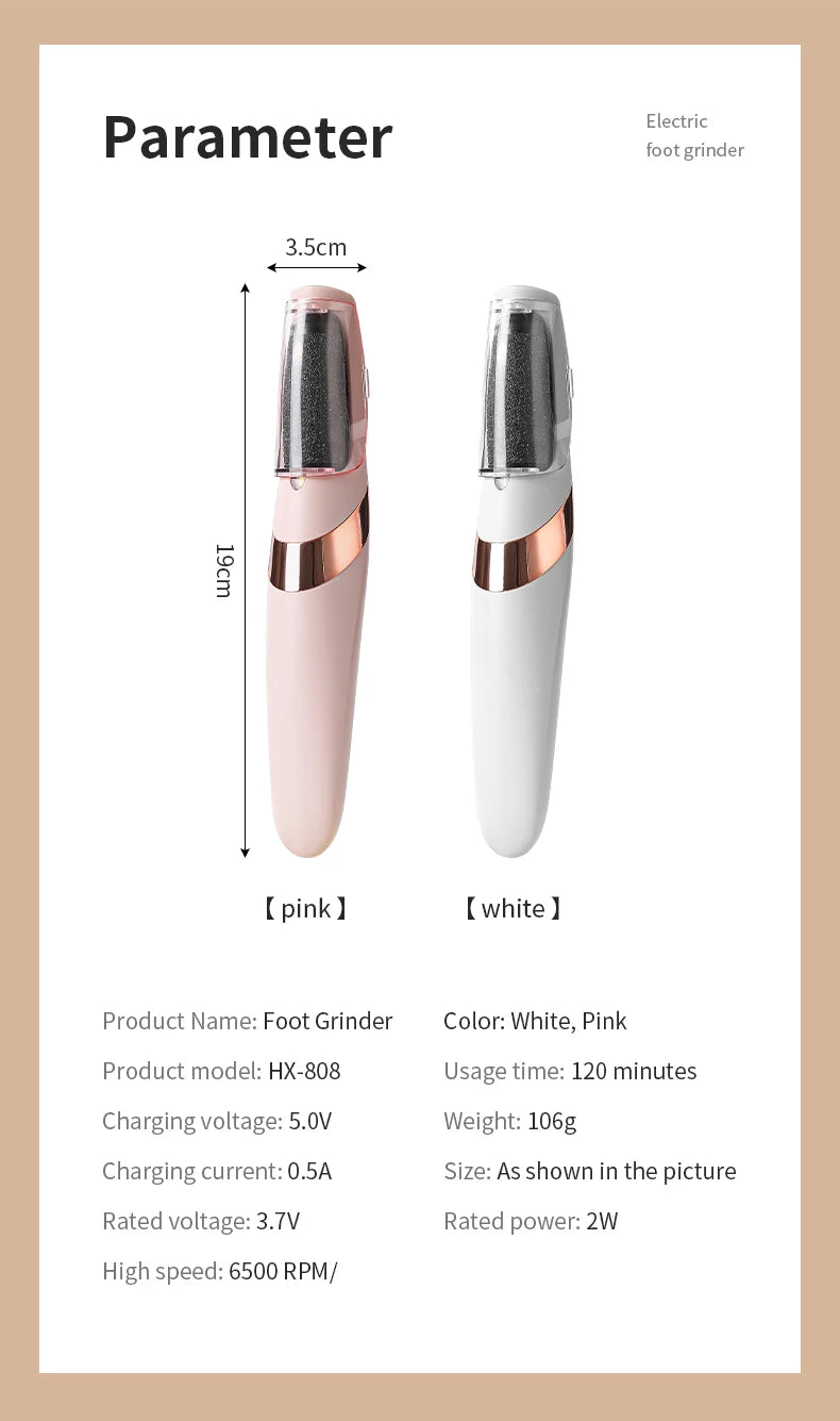 "Portable foot grinder pedicure machine pink"
