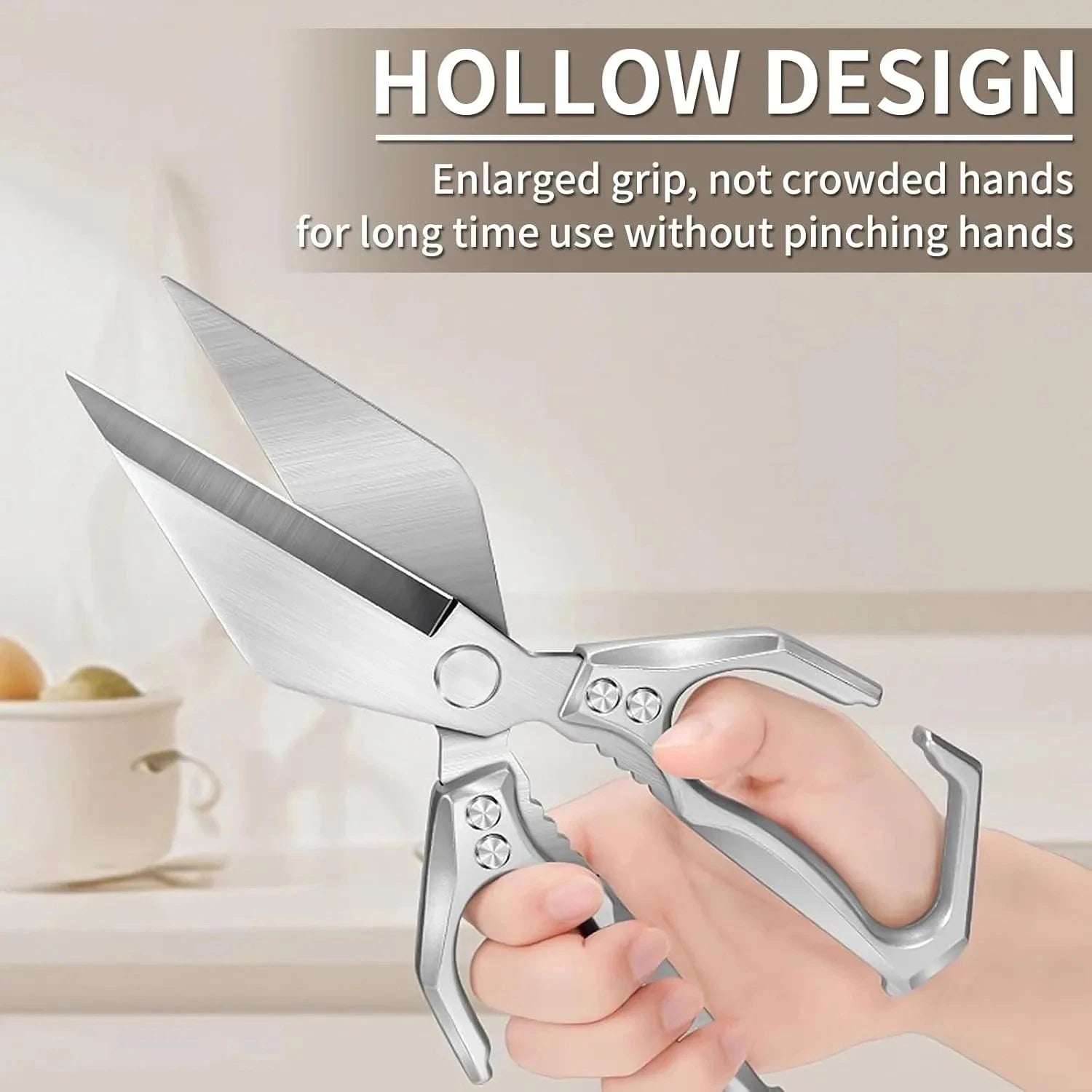 "Kitchen food shears stainless steel blades"