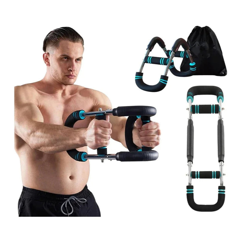 "stainless steel spring chest exerciser durable design"