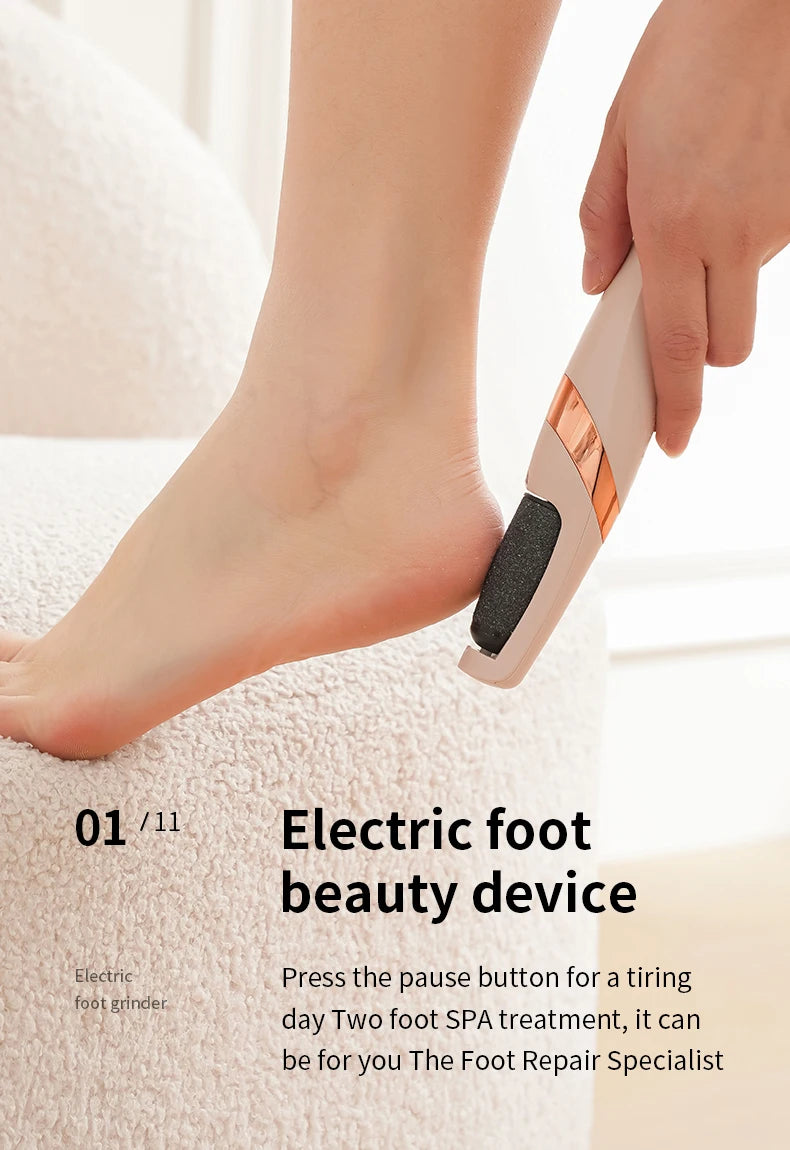 "Compact foot care tool with USB charging"