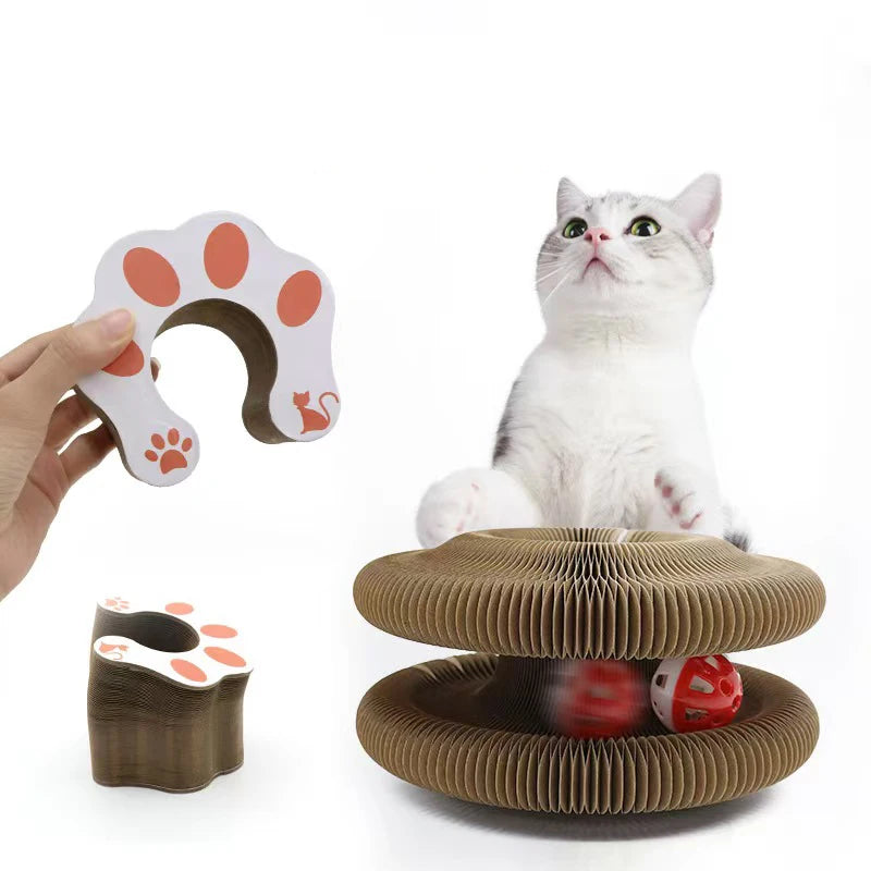 "corrugated cardboard cat scratcher toy"