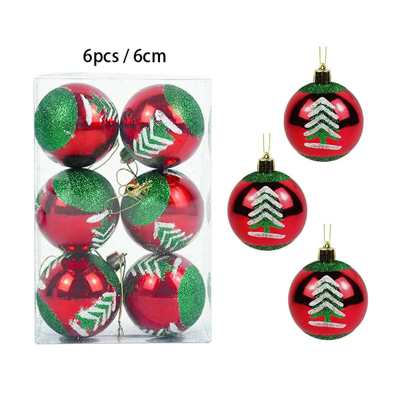 Mix of matte and glossy Christmas balls in gift box.