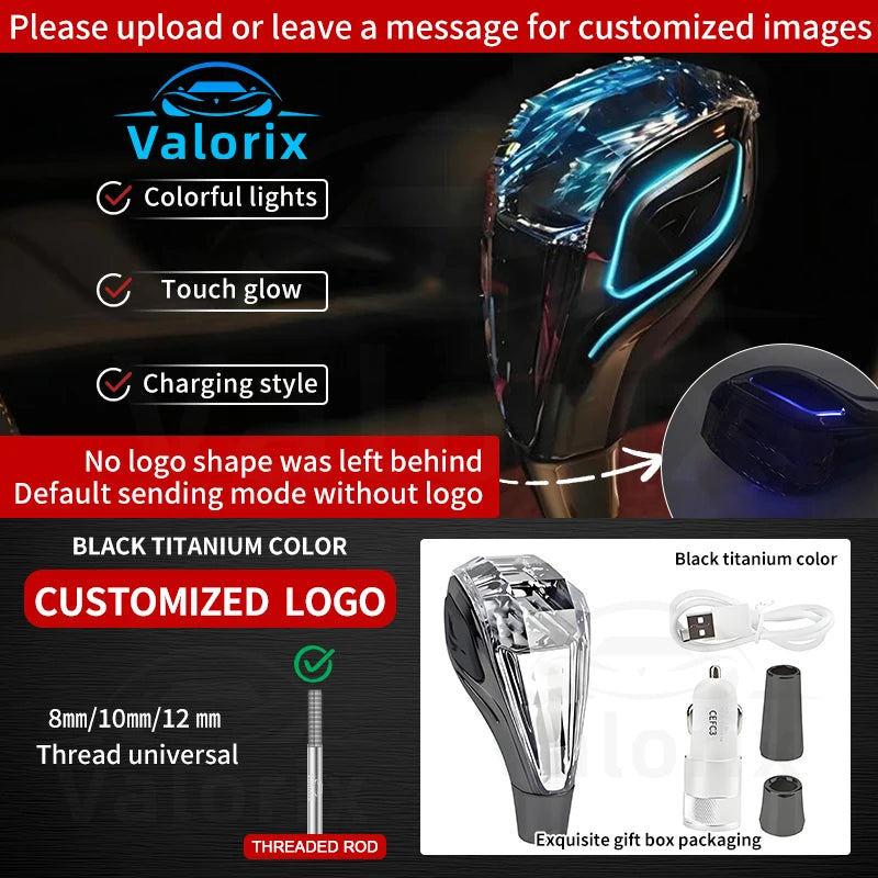 "Stylish luminous crystal gear shift knob for vehicles"