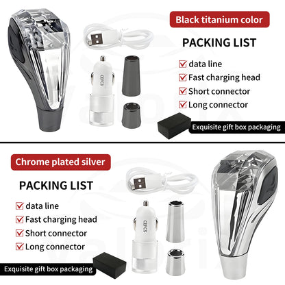"Car gear knob with USB cable and adapters"