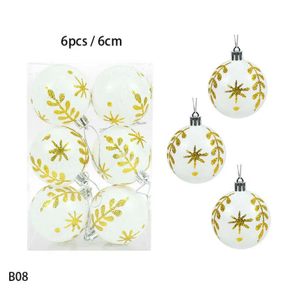 Mix of matte and glossy Christmas balls in gift box.