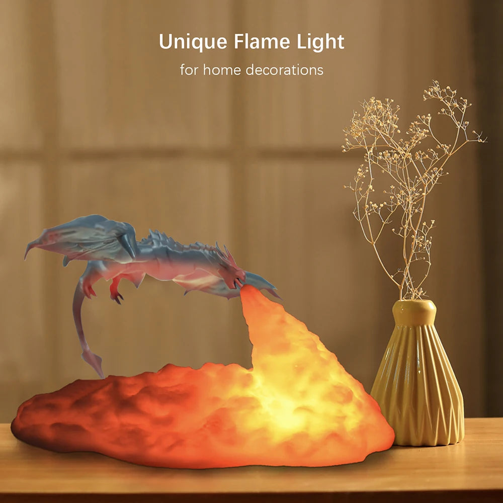 Fantasy 3D dragon night light with soft ambient glow.