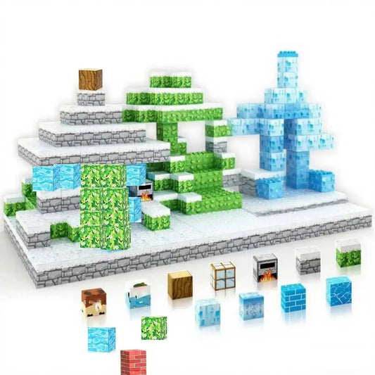 Montessori magnetic cube toy for children creative play