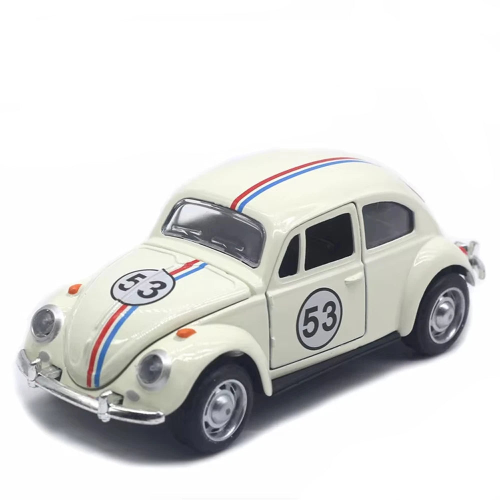 1:32 vintage die-cast racing car on white background.