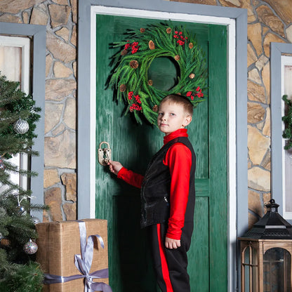 YeeNanee red berry holiday wreath for outdoor decoration.